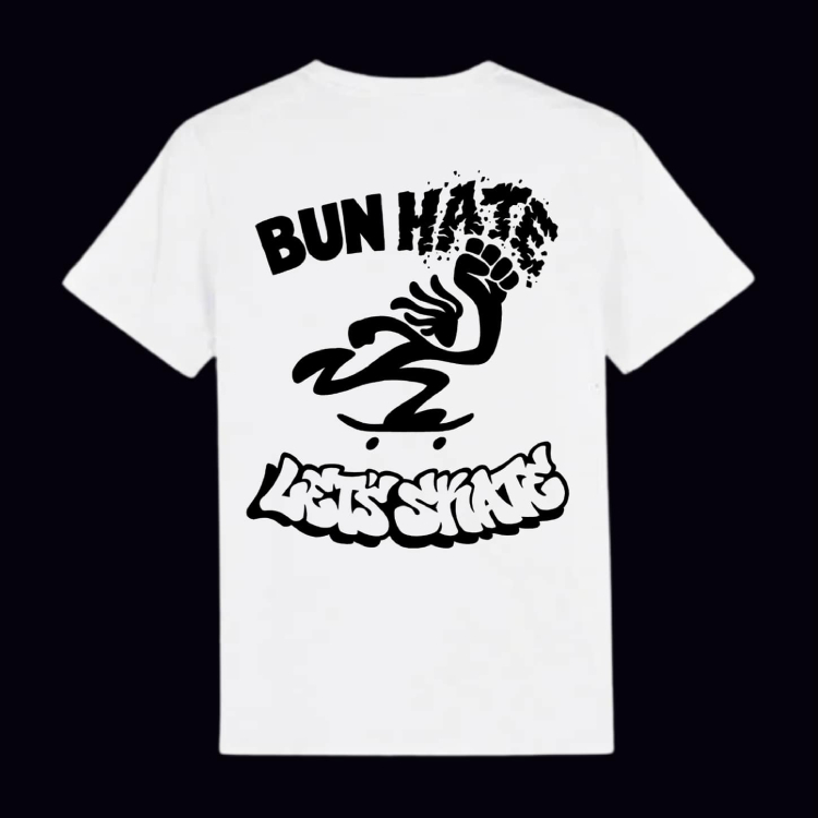 Bun Hate Lets Skate T-shirt (White) - Product Thumbnail